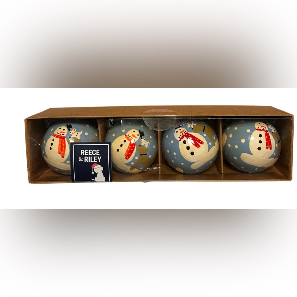 Reece & Riley Holiday Ornaments Dogs & Snowman